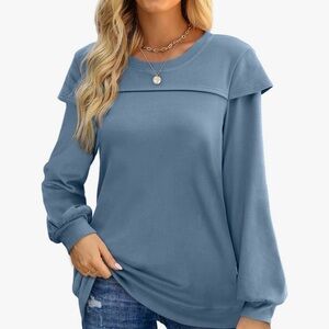 Stylish Blue Women's Sweatshirt